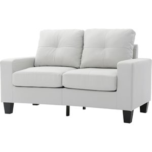 Glory Furniture Newbury Faux Leather Modular Loveseat in White