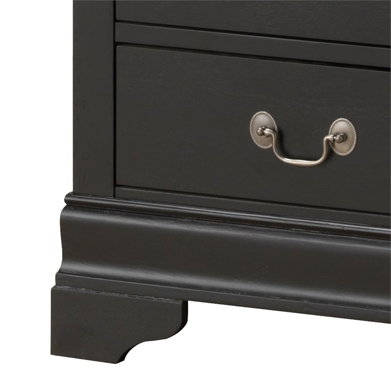Glory Furniture Louis Phillipe 7-Drawers Bedroom Lingerie Chest in Black