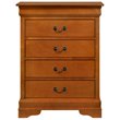 Glory Furniture Louis Phillipe Wood Veneer 4-Drawer Bedroom Chest in Oak