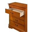 Glory Furniture Louis Phillipe Wood Veneer 4-Drawer Bedroom Chest in Oak