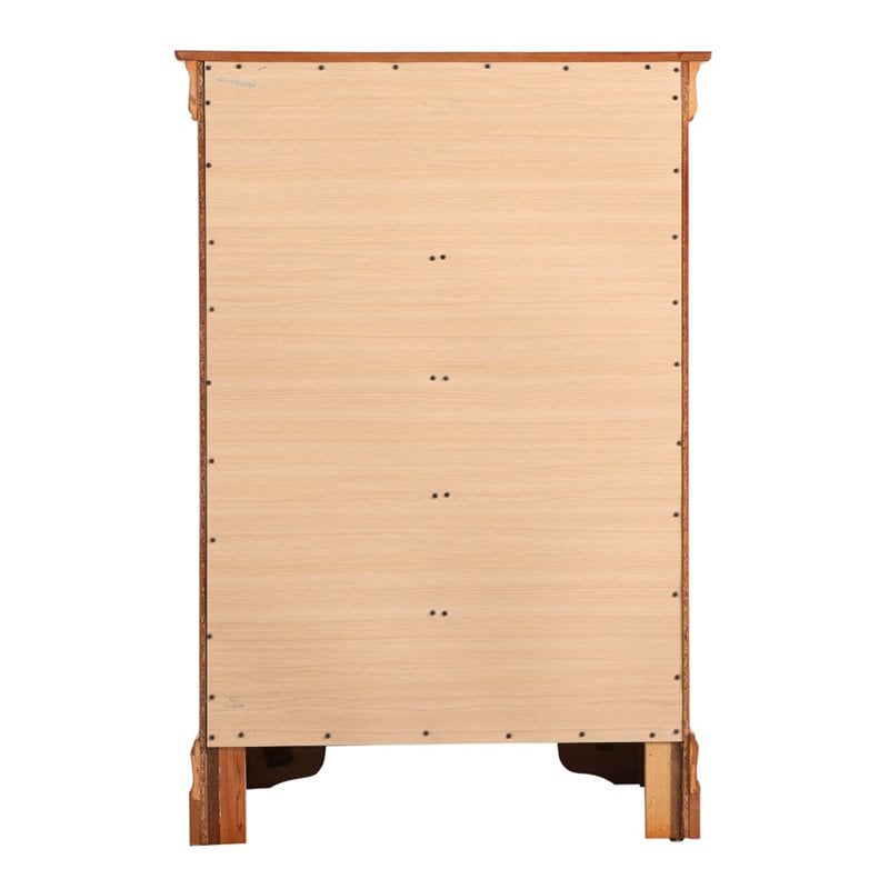 Glory Furniture Louis Phillipe 5-Drawers Bedroom Chest in Oak