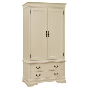Glory Furniture Louis Phillipe 2 Drawers Bedroom Armoire in Beige