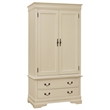 Glory Furniture Louis Phillipe 2 Drawers Bedroom Armoire in Beige