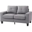 Glory Furniture Newbury Faux Leather Modular Loveseat in Gray