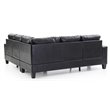 Glory Furniture Newbury Faux Leather Sectional in Black
