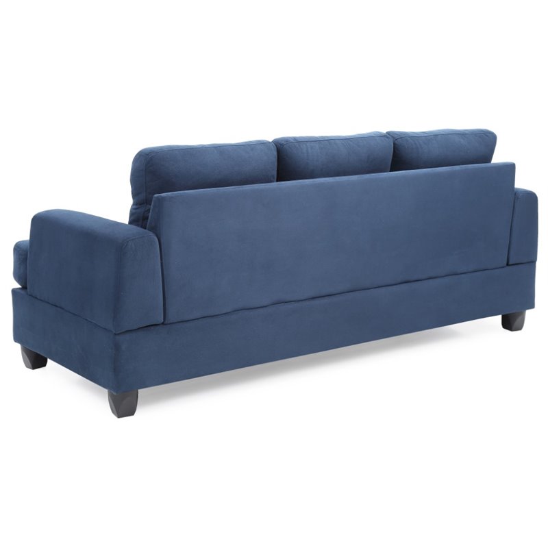 Glory Furniture Sandridge Microsuede Sofa in Navy Blue