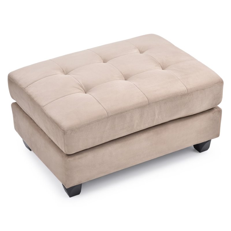 Glory Furniture Malone Microsuede Ottoman in Mocha
