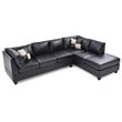 Glory Furniture Malone Faux Leather Sectional in Black