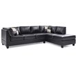 Glory Furniture Malone Faux Leather Sectional in Black