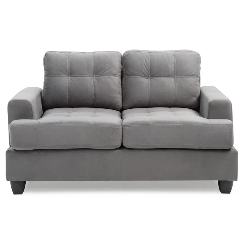 Glory Furniture Sandridge Microsuede Loveseat in Gray