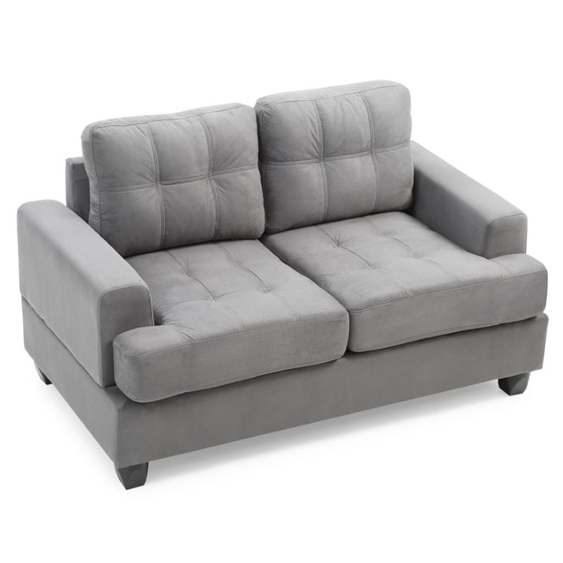 Glory Furniture Sandridge Microsuede Loveseat in Gray