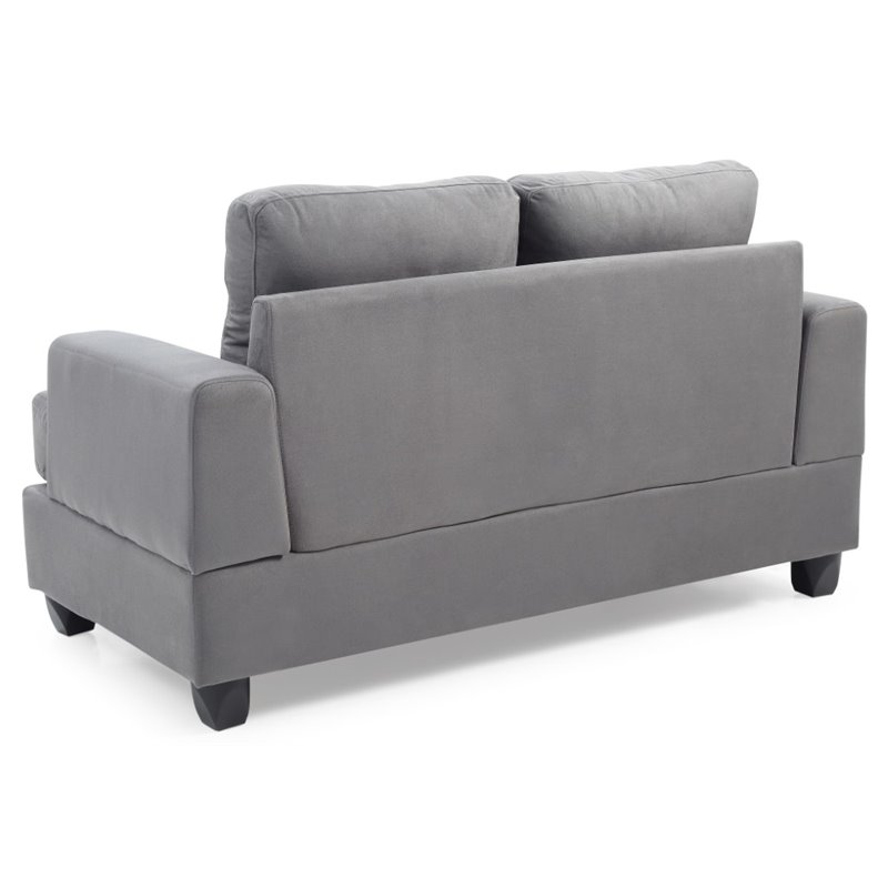 Glory Furniture Sandridge Microsuede Loveseat in Gray
