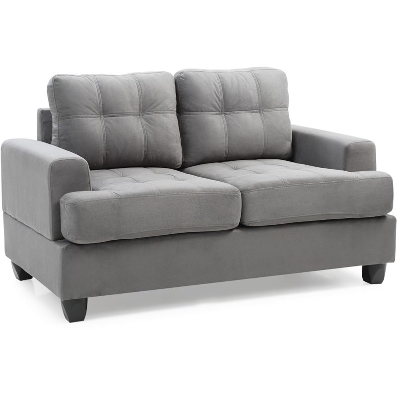 Glory Furniture Sandridge Microsuede Loveseat in Gray