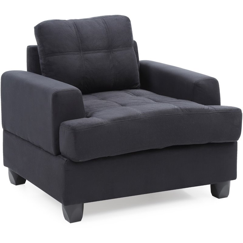 Glory Furniture Sandridge Microsuede Chair in Black