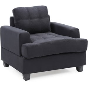 Glory Furniture Sandridge Microsuede Chair in Black