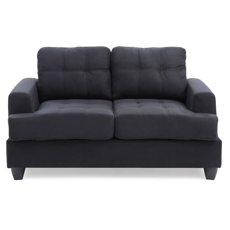 Glory Furniture Sandridge Microsuede Loveseat in Black