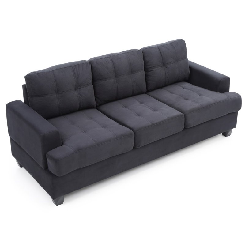 Glory Furniture Sandridge Microsuede Sofa in Black