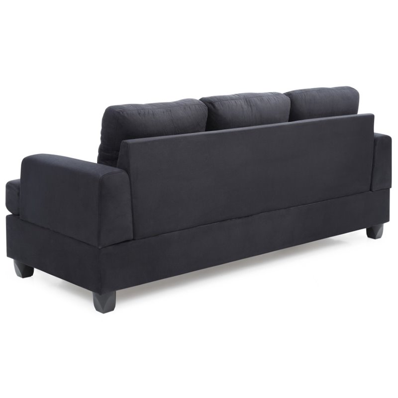 Glory Furniture Sandridge Microsuede Sofa in Black
