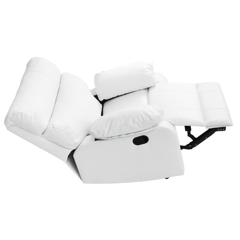 Glory Furniture Manny Faux Leather Rocker Recliner in White