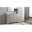 Glory Furniture Lorana 6-Drawers Bedroom Dresser in Silver Champagne
