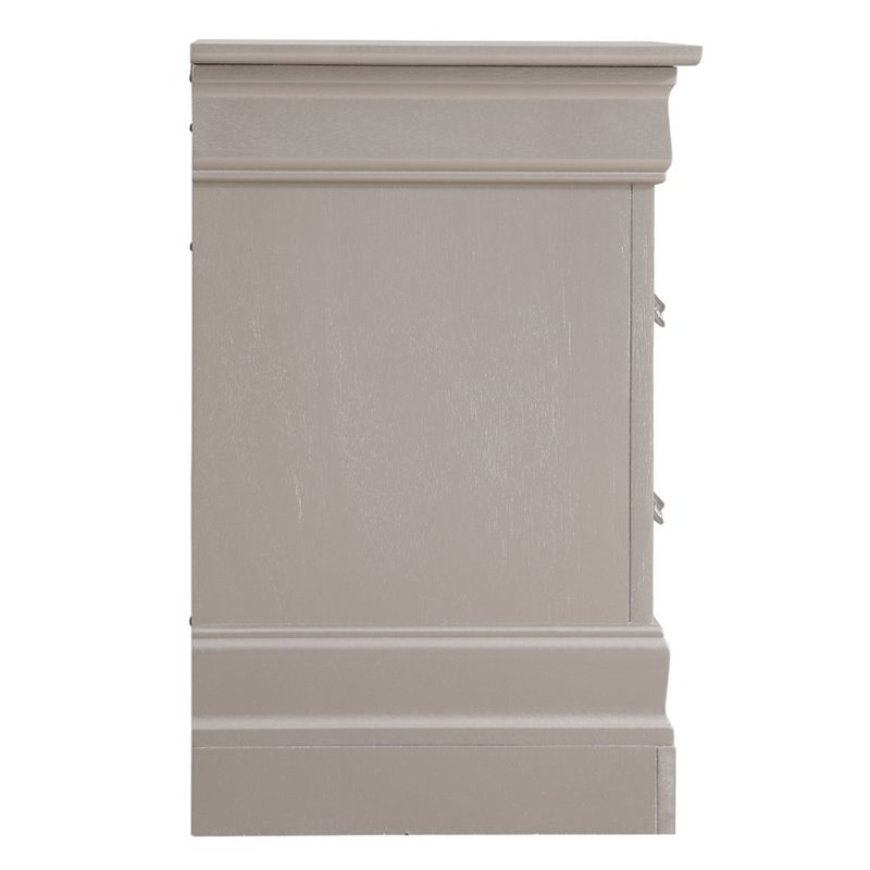 Glory Furniture Lorana 2 Drawer Nightstand in Silver Champagne