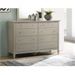 Glory Furniture Hammond Wood Veneer 8-Drawer Bedroom Dresser in Silver Champagne