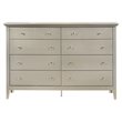 Glory Furniture Hammond Wood Veneer 8-Drawer Bedroom Dresser in Silver Champagne