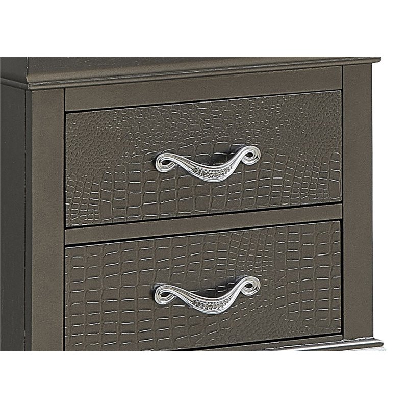 Glory Furniture Lorana 2 Drawer Nightstand in Charcoal