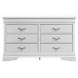 Glory Furniture Lorana 6-Drawers Bedroom Dresser in Pearl White