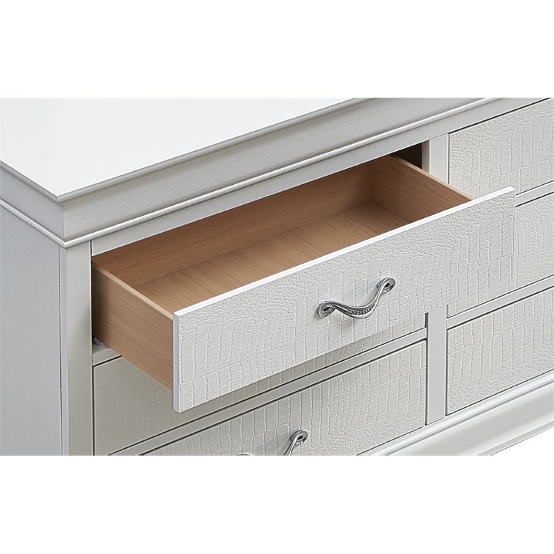 Glory Furniture Lorana 6-Drawers Bedroom Dresser in Pearl White