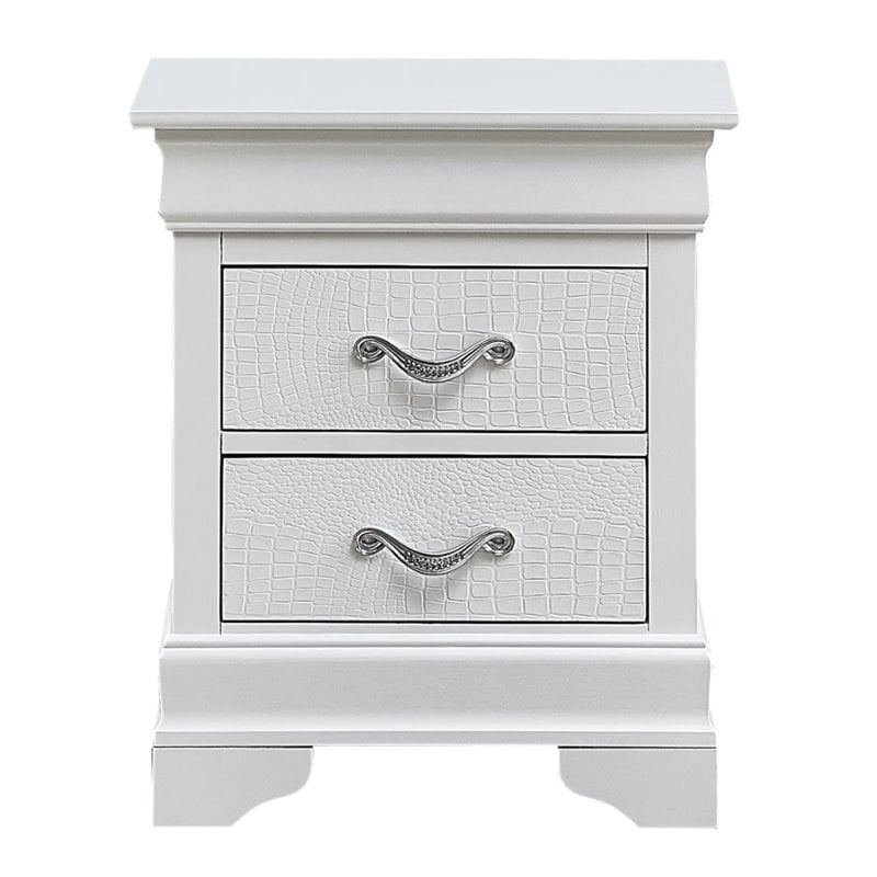Glory Furniture Lorana 2 Drawer Nightstand in Pearl White