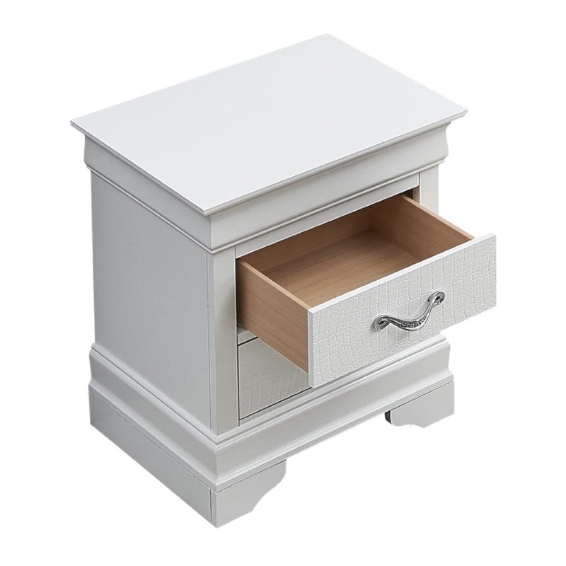Glory Furniture Lorana 2 Drawer Nightstand in Pearl White