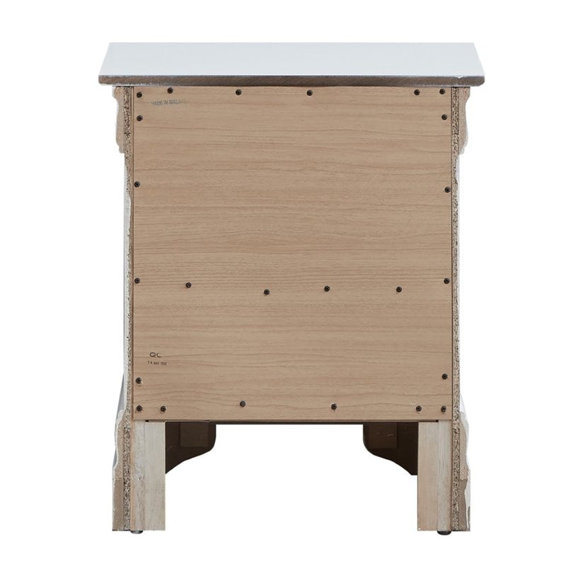 Glory Furniture Lorana 2 Drawer Nightstand in Pearl White