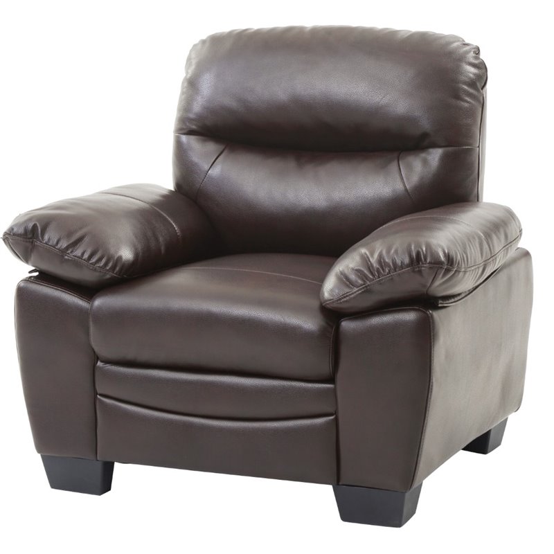 Glory Furniture Marta Faux Leather Chair in Dark Brown