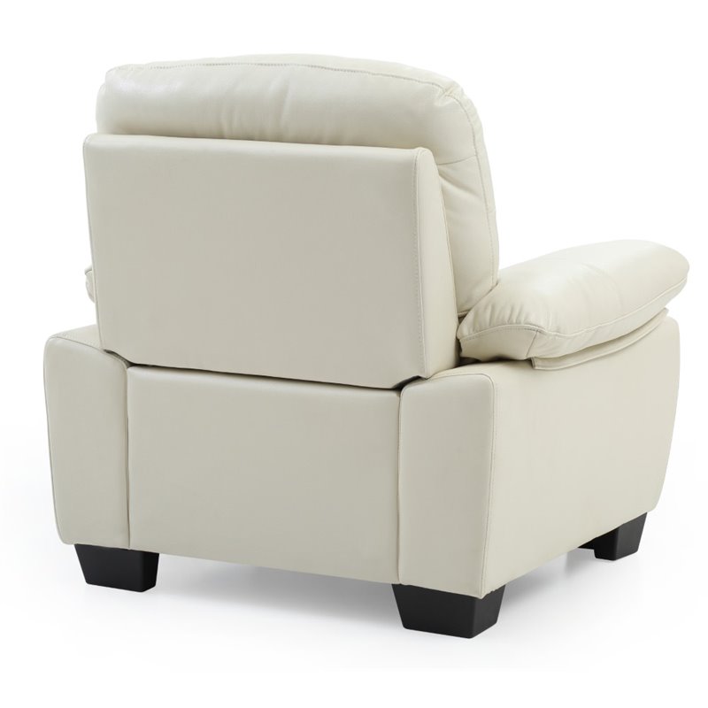 Glory Furniture Marta Faux Leather Chair in Pearl