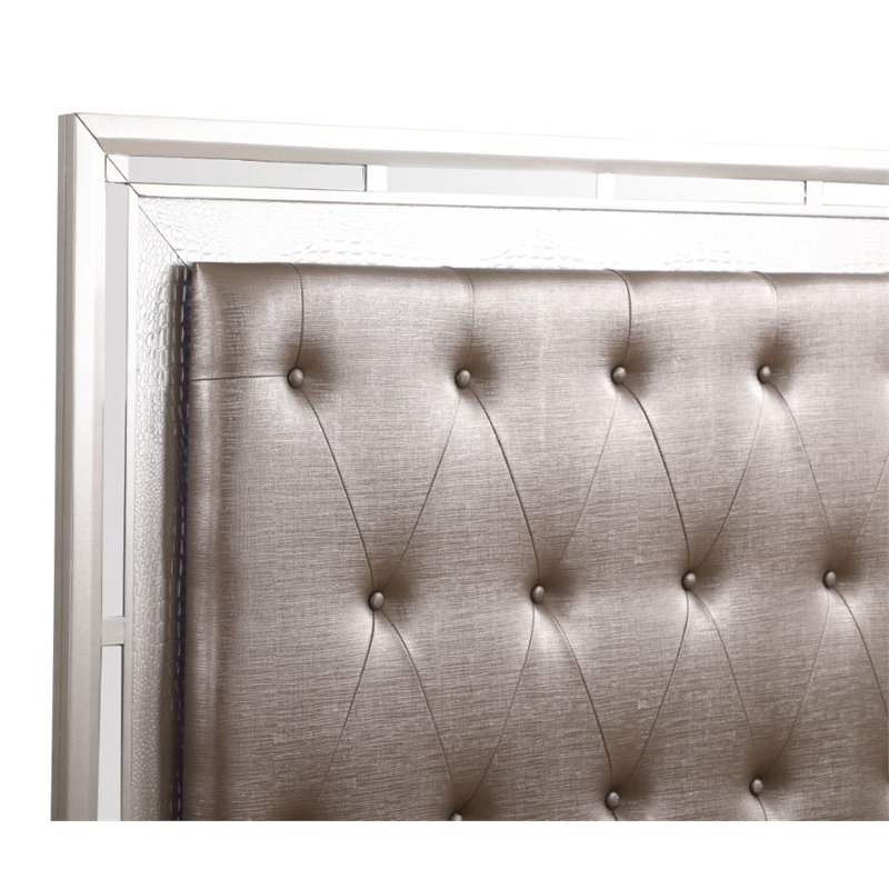 Glory Furniture Alana Queen Bed in Silver Champagne