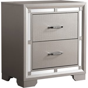 Glory Furniture Alana Nightstand in Silver Champagne