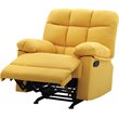 Glory Furniture Cindy Twill Fabric Rocker Recliner in Yellow