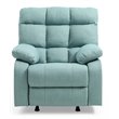 Glory Furniture Cindy Twill Fabric Rocker Recliner in Teal