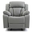 Glory Furniture Daria Faux Leather Rocker Recliner in Gray