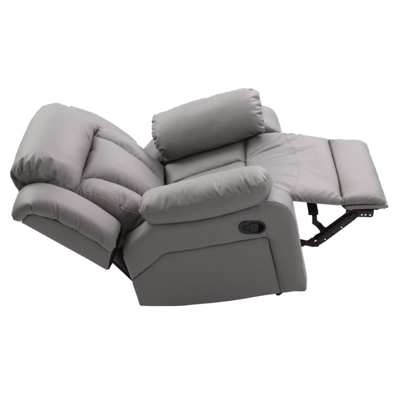 Glory Furniture Daria Faux Leather Rocker Recliner in Gray
