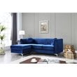 Glory Furniture Delray Velvet Sofa Chaise in Navy Blue