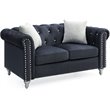 Glory Furniture Raisa Velvet Loveseat in Black