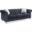 Glory Furniture Raisa Velvet Upholstered Sofa in Black