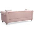 Glory Furniture Raisa Velvet Upholstered Sofa in Pink