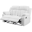 Glory Furniture Daria Faux Leather Reclining Loveseat in White