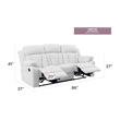 Glory Furniture Daria Faux Leather Upholstered Recliner Sofa in White