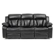 Glory Furniture Daria Faux Leather Reclining Sofa in Black