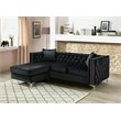 Glory Furniture Paige Velvet Sofa Chaise in Black