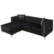 Glory Furniture Paige Velvet Sofa Chaise in Black